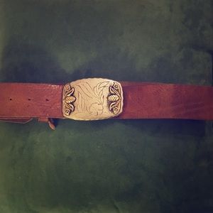 Genuine brown leather belt Vitanuova. Italy.Great